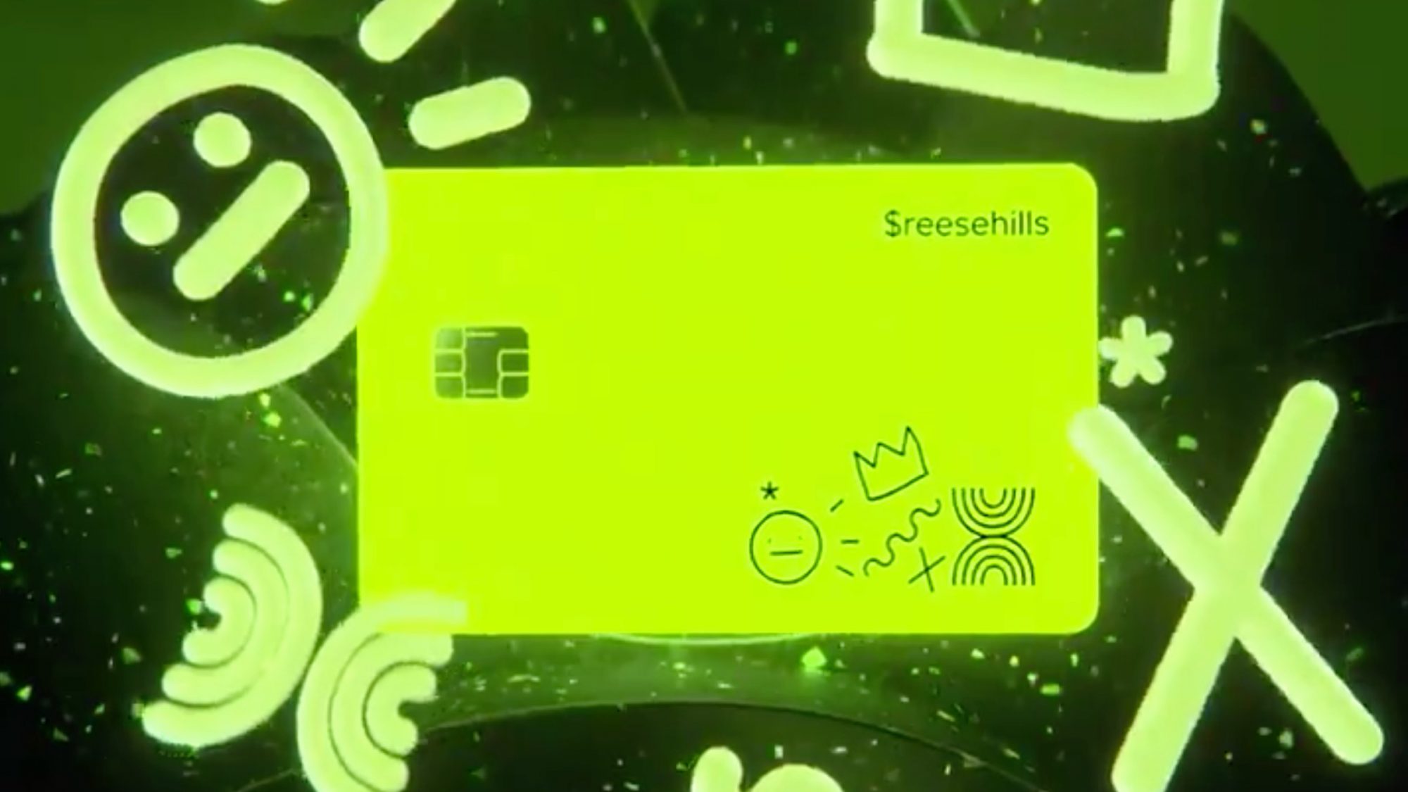 Square glow in the dark Cash Card
