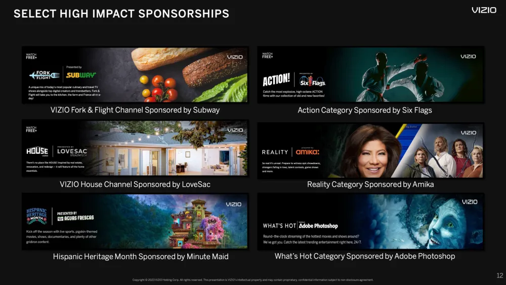 Vizio sponsorships slide